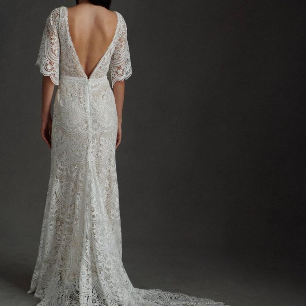 Anthropologie Rish Haleh Flutter Sleeve Lace Wedd… - image 4